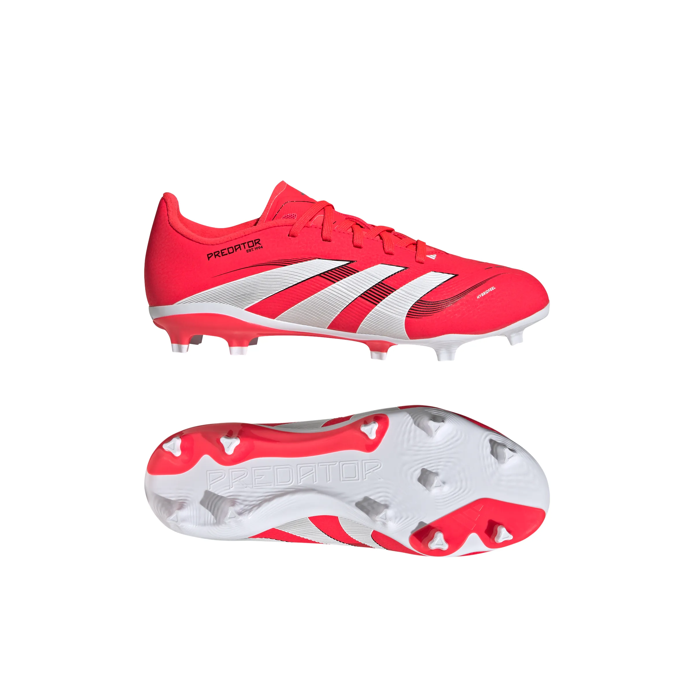 adidas Junior Predator League FG/MG Chaussures de Football pour Terrain Ferme - rouge lucide/blanc ftwr/noir core