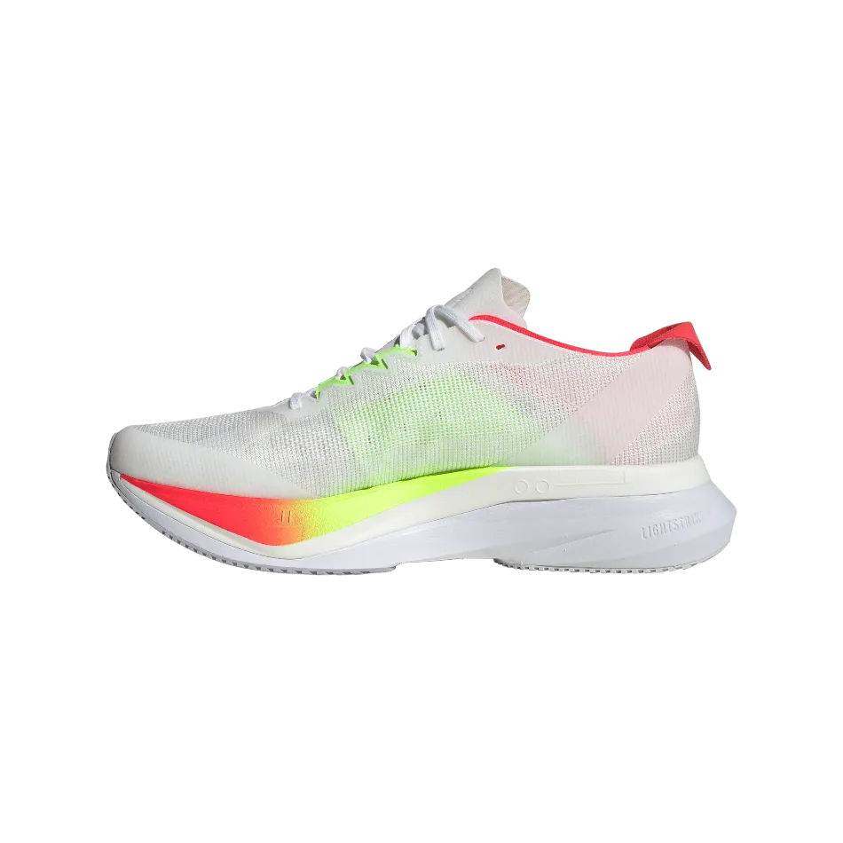 Chaussures de course Adidas Boston 12 pour Homme en FTWR Blanc/Noir de base/Rouge Lucide SS25