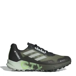 Adidas Terrex Agravic Flow Gore-Tex Chaussures de Trail 2.0 Olive Strata / Wonder Silver / Green Spark
