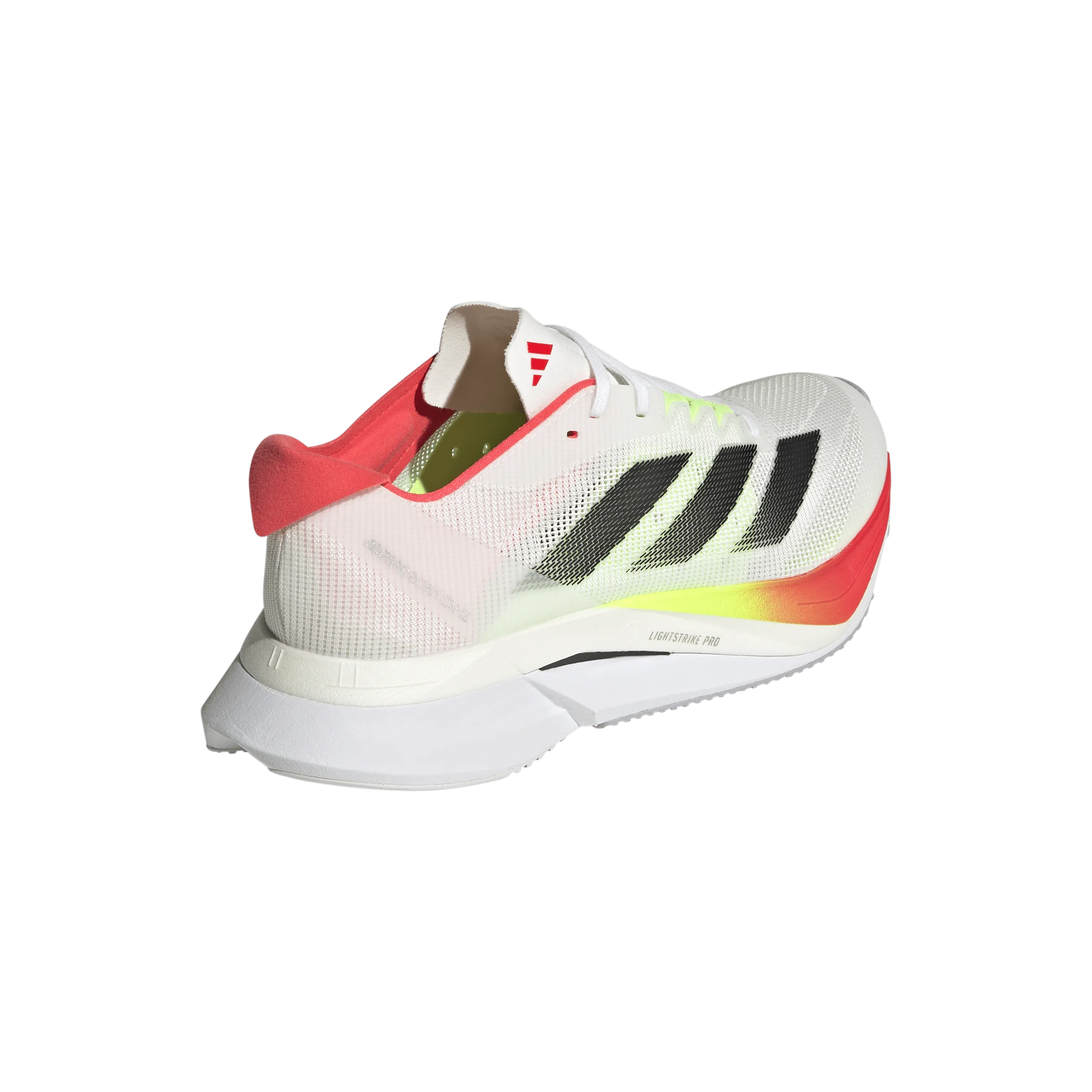 Chaussures de course Adidas Boston 12 pour Femme en FTWR Blanc/Noir de base/Rouge Lucide SS25