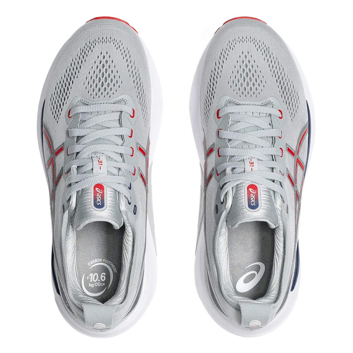 Asics Gel Kayano 31 - Gris Piémont - Rouge Flamboyant