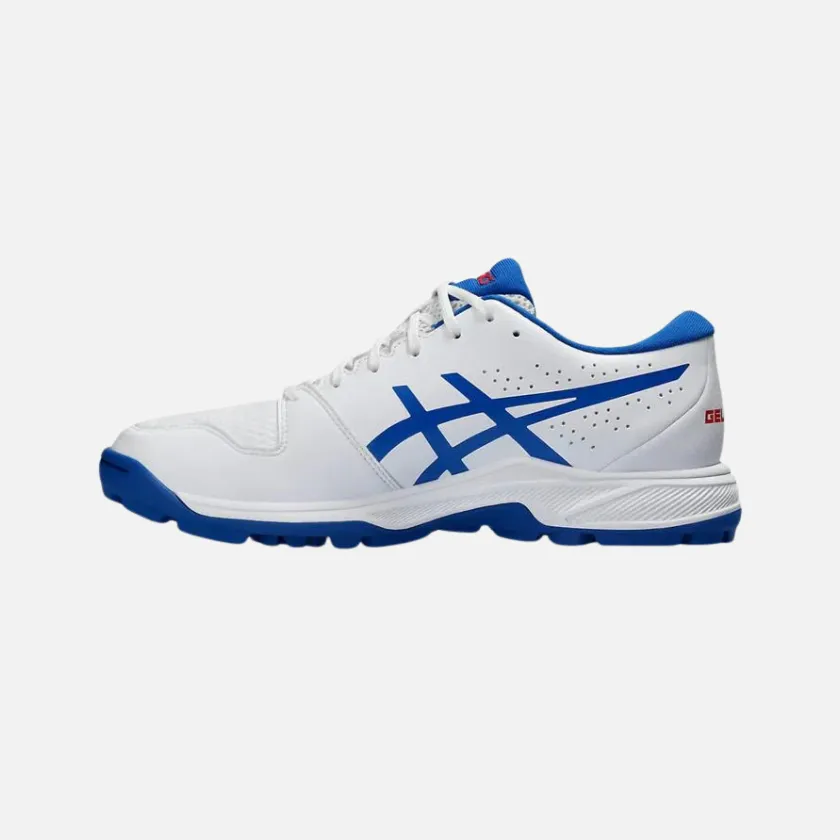 Chaussures de cricket Asics Gel-Peake 2 pour hommes - Blanc/Bleu thon