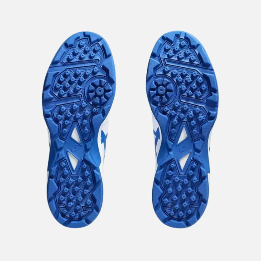 Chaussures de cricket Asics Gel-Peake 2 pour hommes - Blanc/Bleu thon