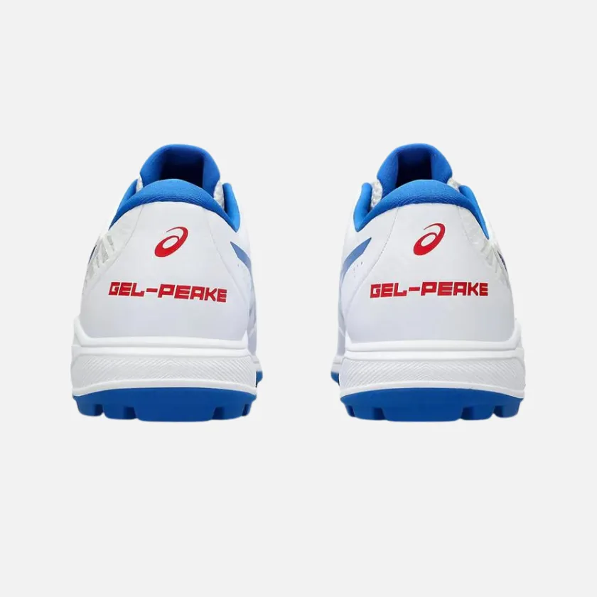 Chaussures de cricket Asics Gel-Peake 2 pour hommes - Blanc/Bleu thon