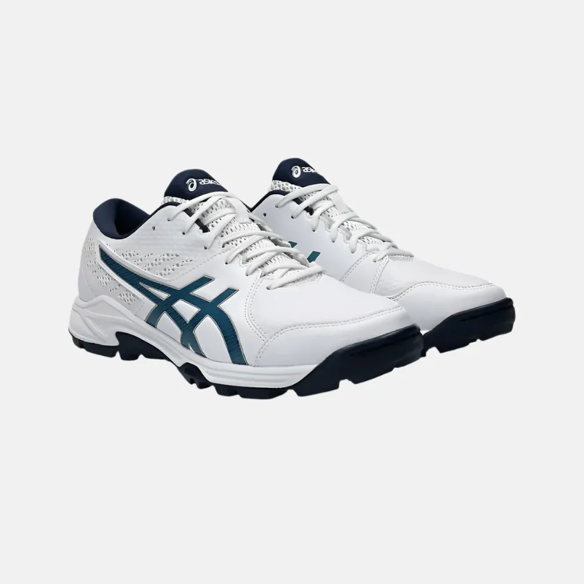 Chaussures de cricket unisexes Asics GEL-PEAKE 2 - Blanc/Bleu Atlantis