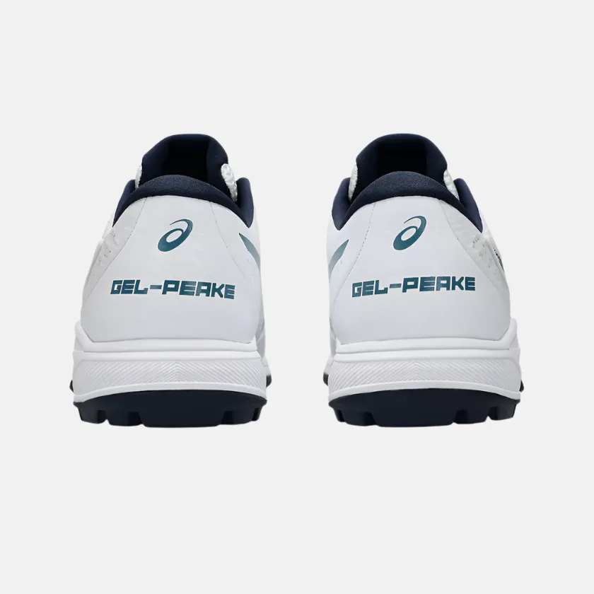 Chaussures de cricket unisexes Asics GEL-PEAKE 2 - Blanc/Bleu Atlantis