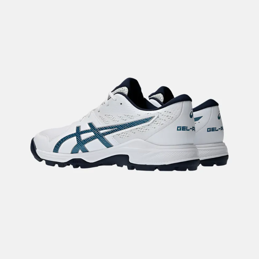 Chaussures de cricket unisexes Asics GEL-PEAKE 2 - Blanc/Bleu Atlantis