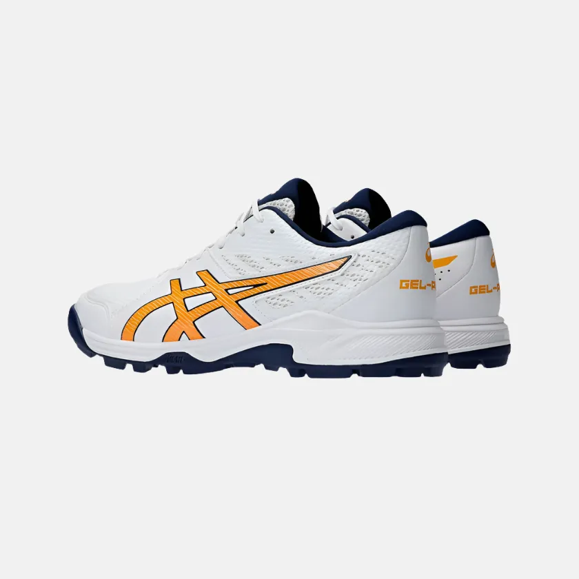 Chaussures de cricket unisexes Asics GEL-PEAKE 2 - Blanc/Orange Stade