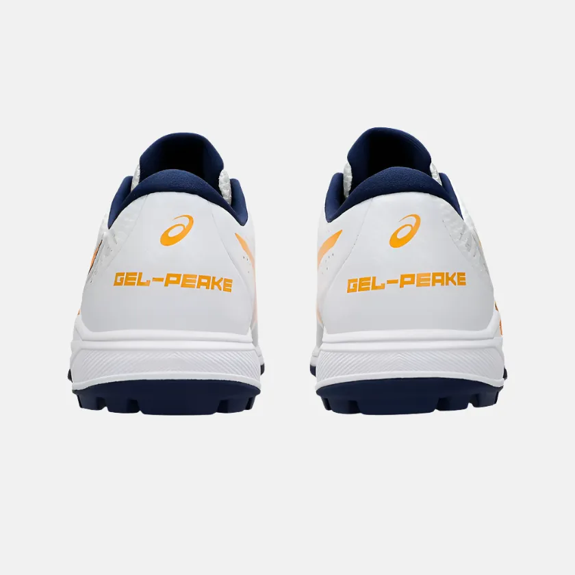 Chaussures de cricket unisexes Asics GEL-PEAKE 2 - Blanc/Orange Stade