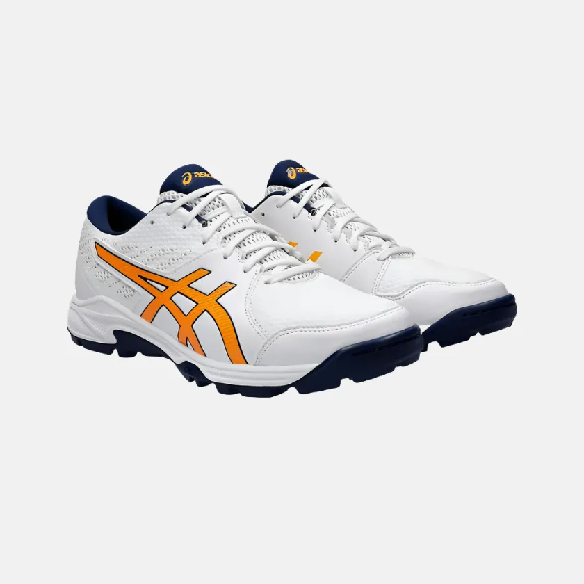 Chaussures de cricket unisexes Asics GEL-PEAKE 2 - Blanc/Orange Stade