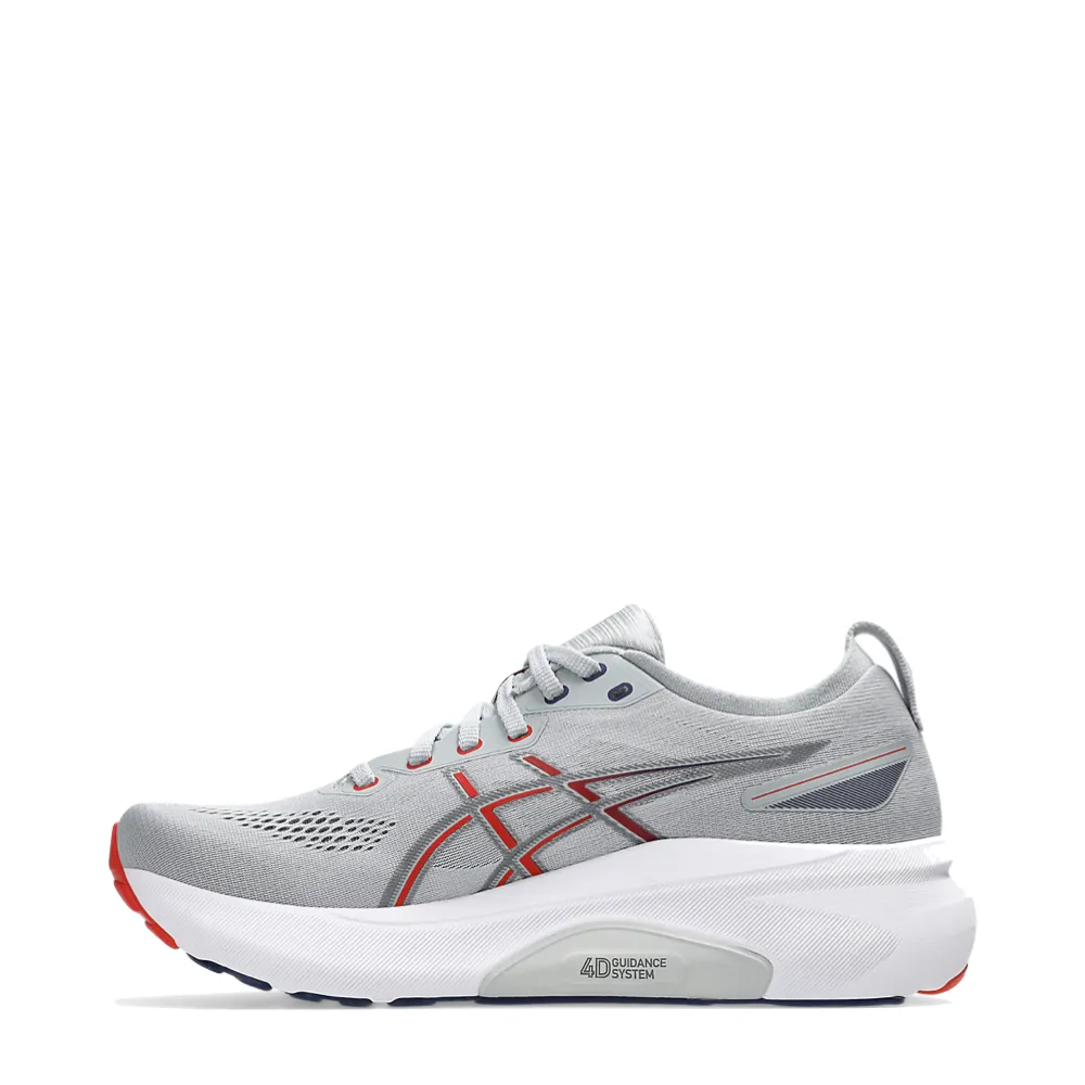 Asics Chaussure de Course Homme Gel-Kayano 31 en Gris Piémont/Rouge Flamboyant