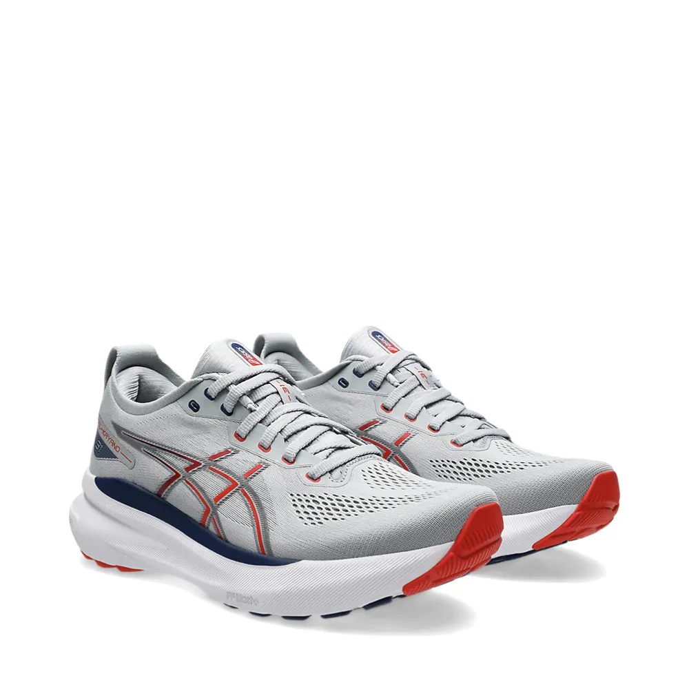 Asics Chaussure de Course Homme Gel-Kayano 31 en Gris Piémont/Rouge Flamboyant
