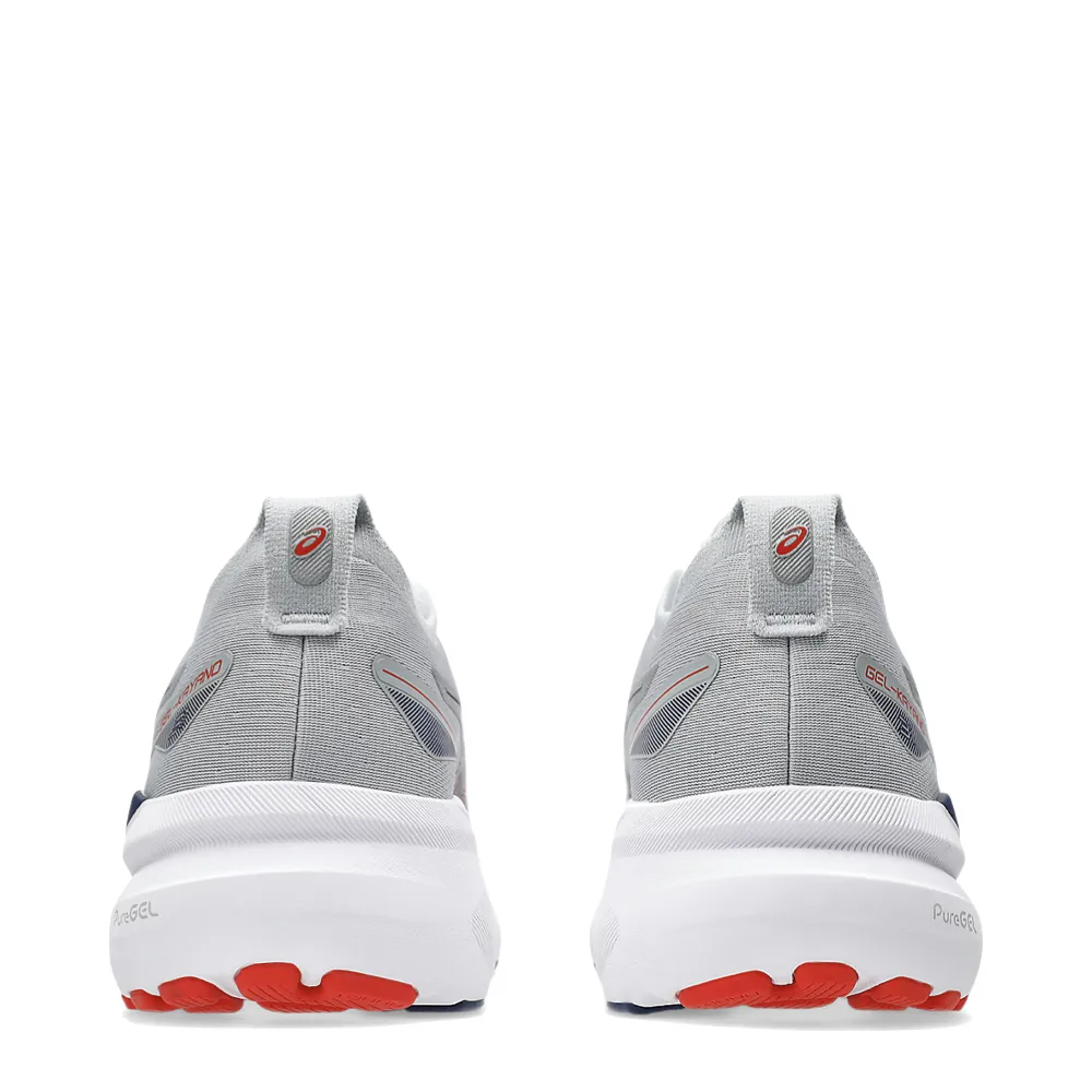 Asics Chaussure de Course Homme Gel-Kayano 31 en Gris Piémont/Rouge Flamboyant