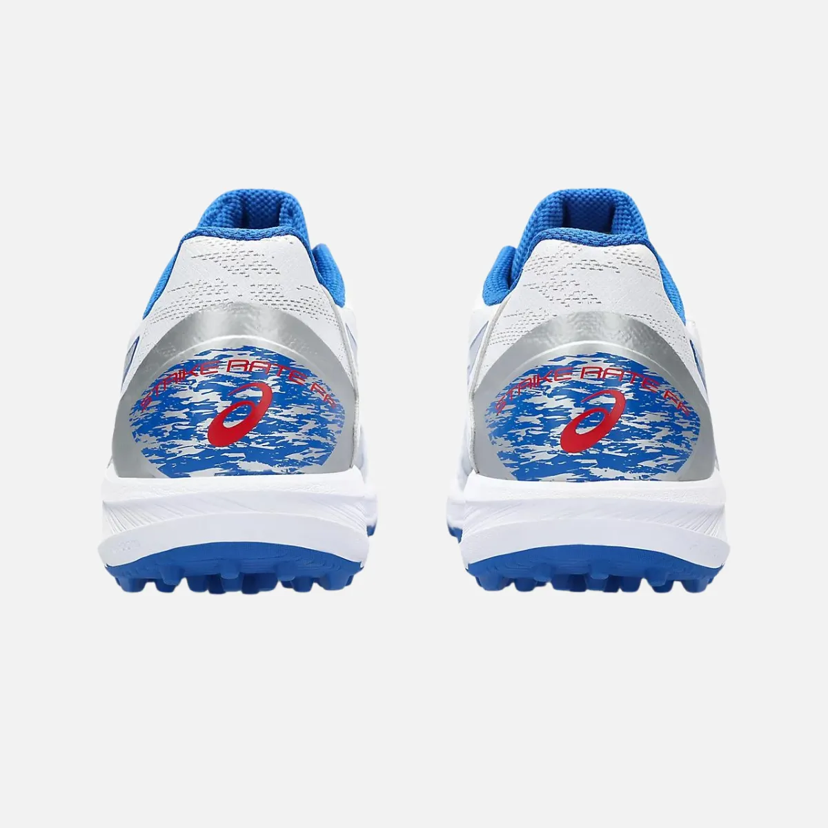 Chaussures de cricket Asics Strike Rate FF pour homme - Blanc/Argent pur
