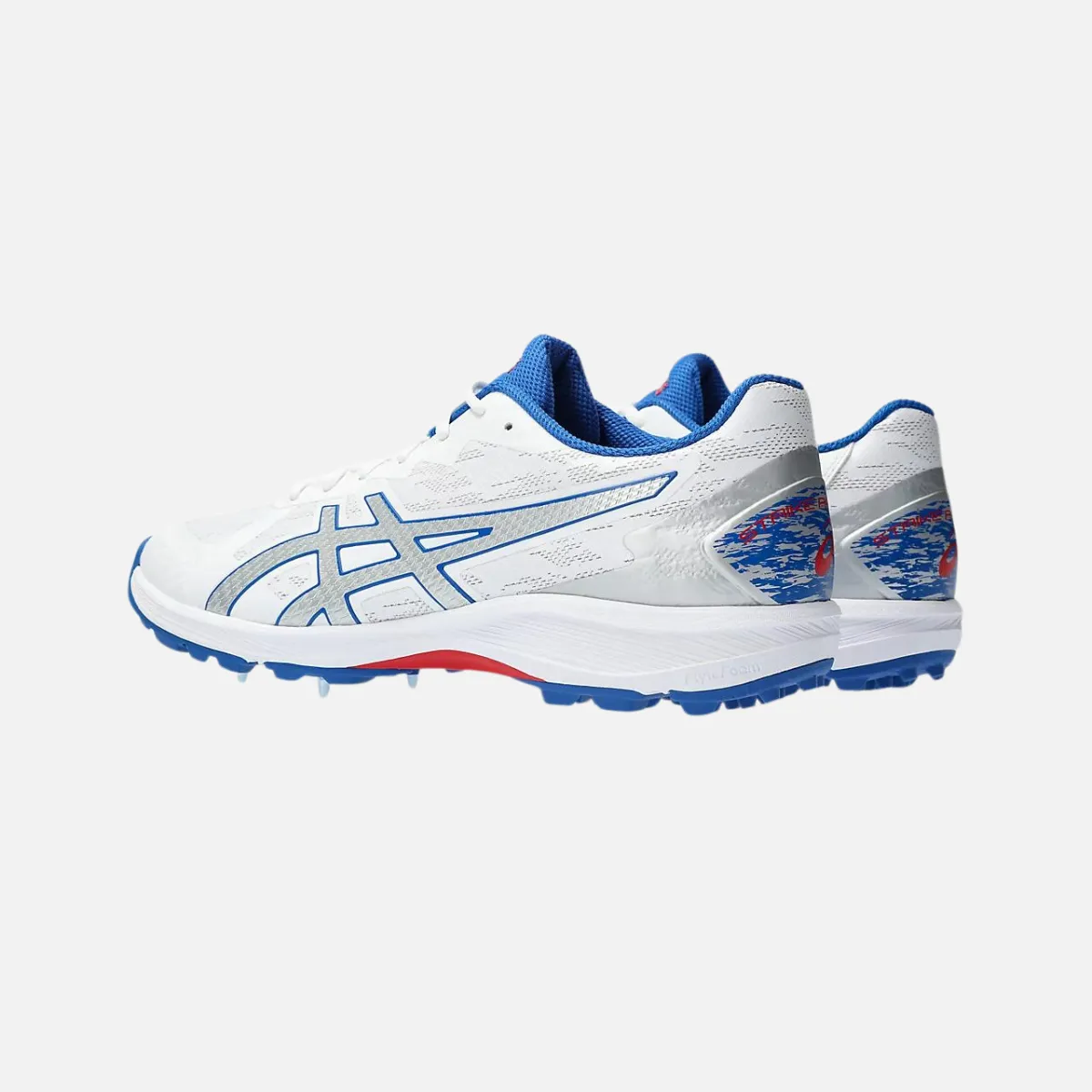 Chaussures de cricket Asics Strike Rate FF pour homme - Blanc/Argent pur