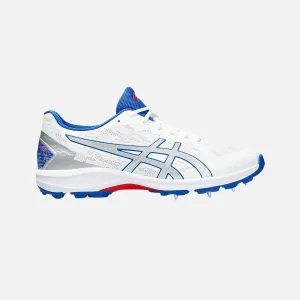 Chaussures de cricket Asics Strike Rate FF pour homme - Blanc/Argent pur