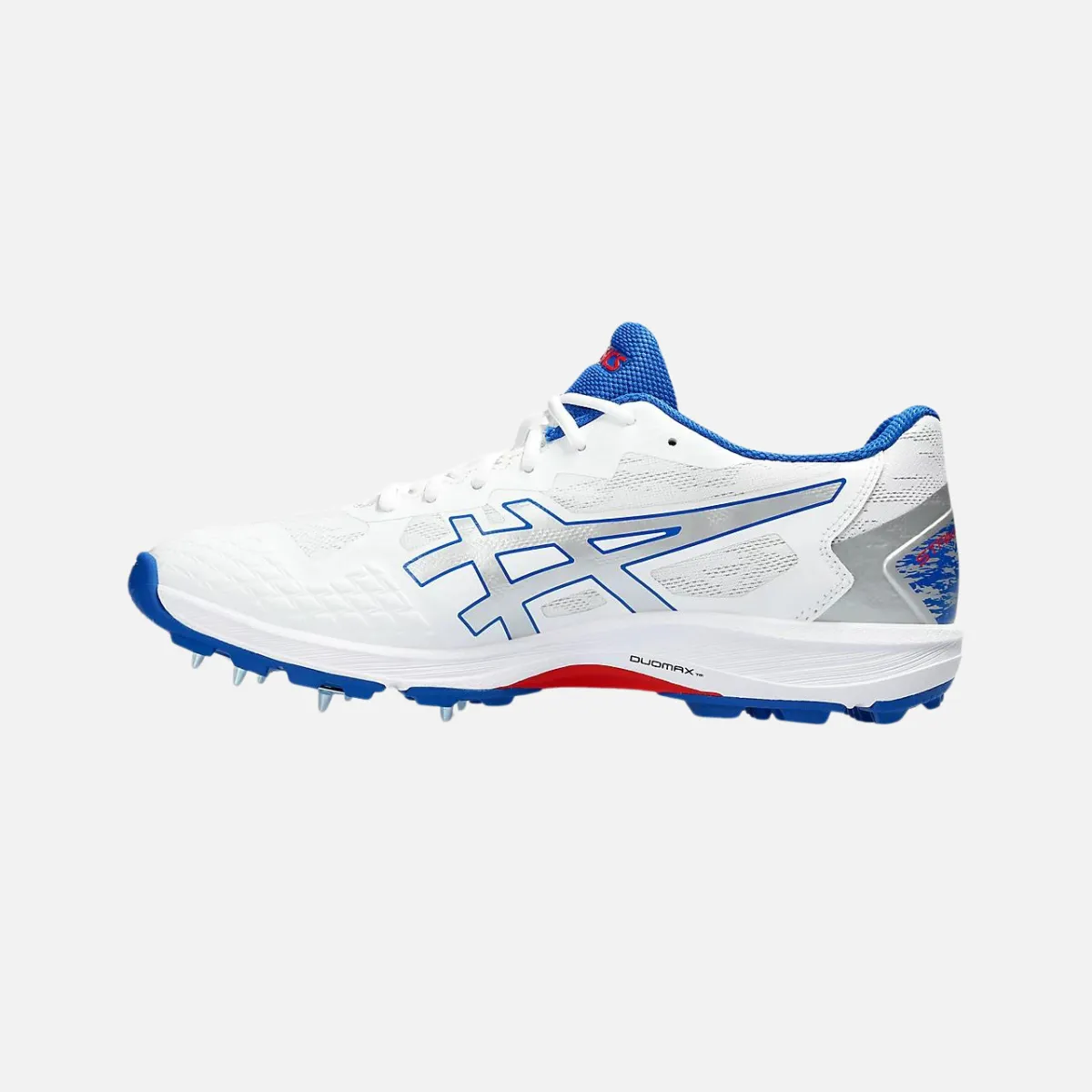 Chaussures de cricket Asics Strike Rate FF pour homme - Blanc/Argent pur