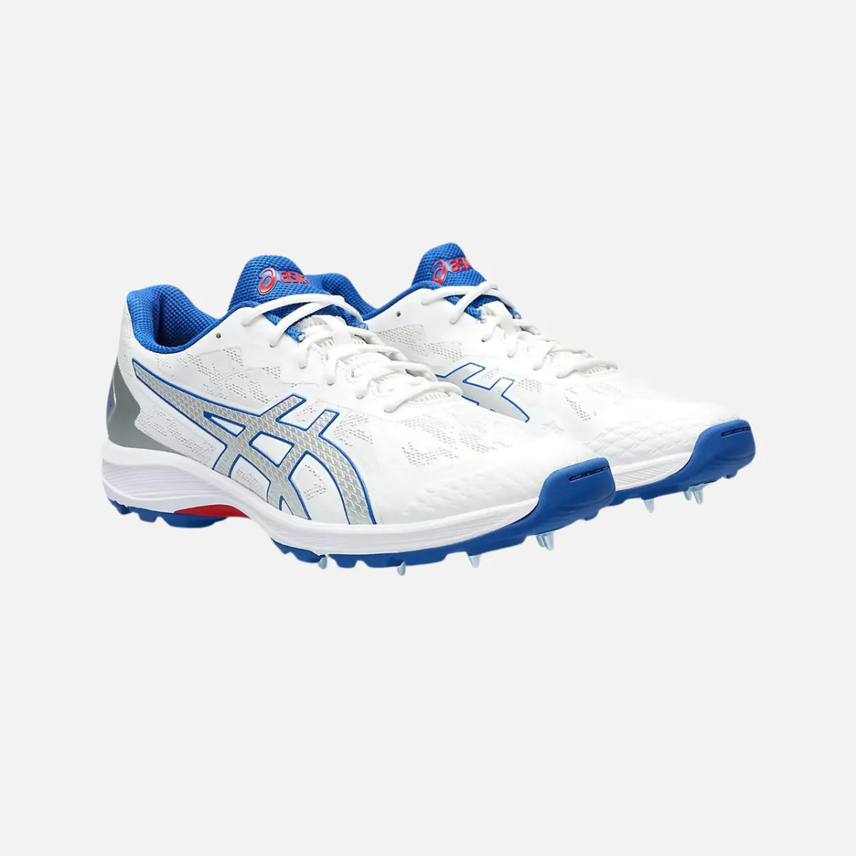Chaussures de cricket Asics Strike Rate FF pour homme - Blanc/Argent pur