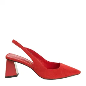 Betsy Escarpin à Effet Suédine Rouge