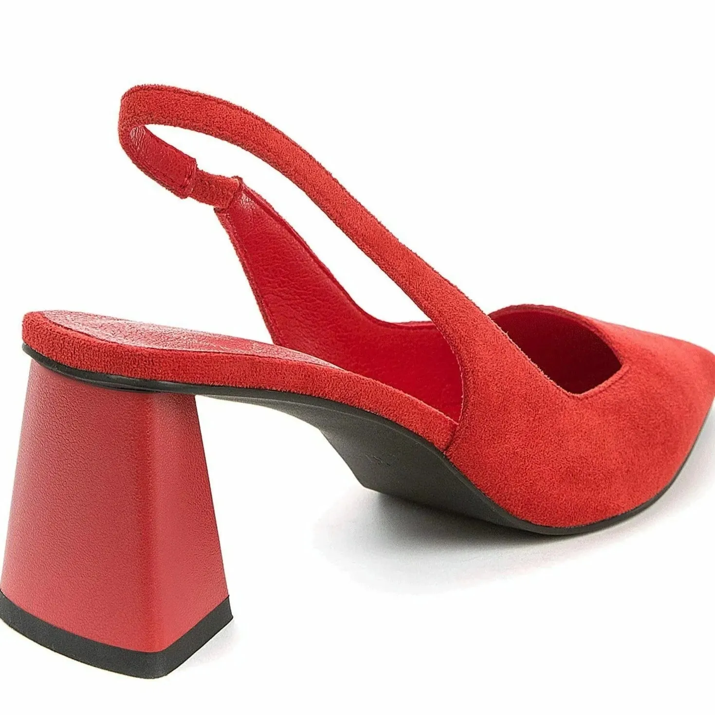 Betsy Escarpin à Effet Suédine Rouge