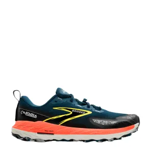 Chaussures de course Brooks Men's Cascadia 18 en Bleu Légion/Noir/Flamme SS25