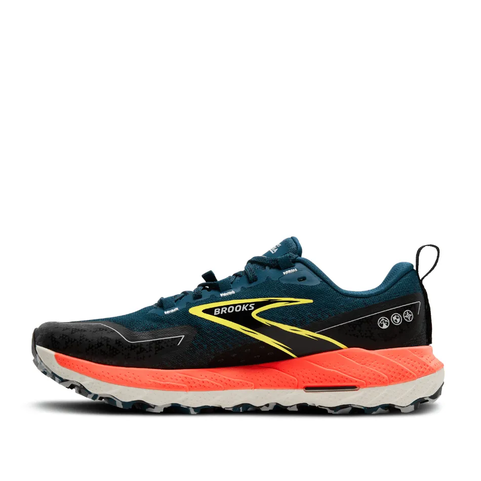 Chaussures de course Brooks Men's Cascadia 18 en Bleu Légion/Noir/Flamme SS25