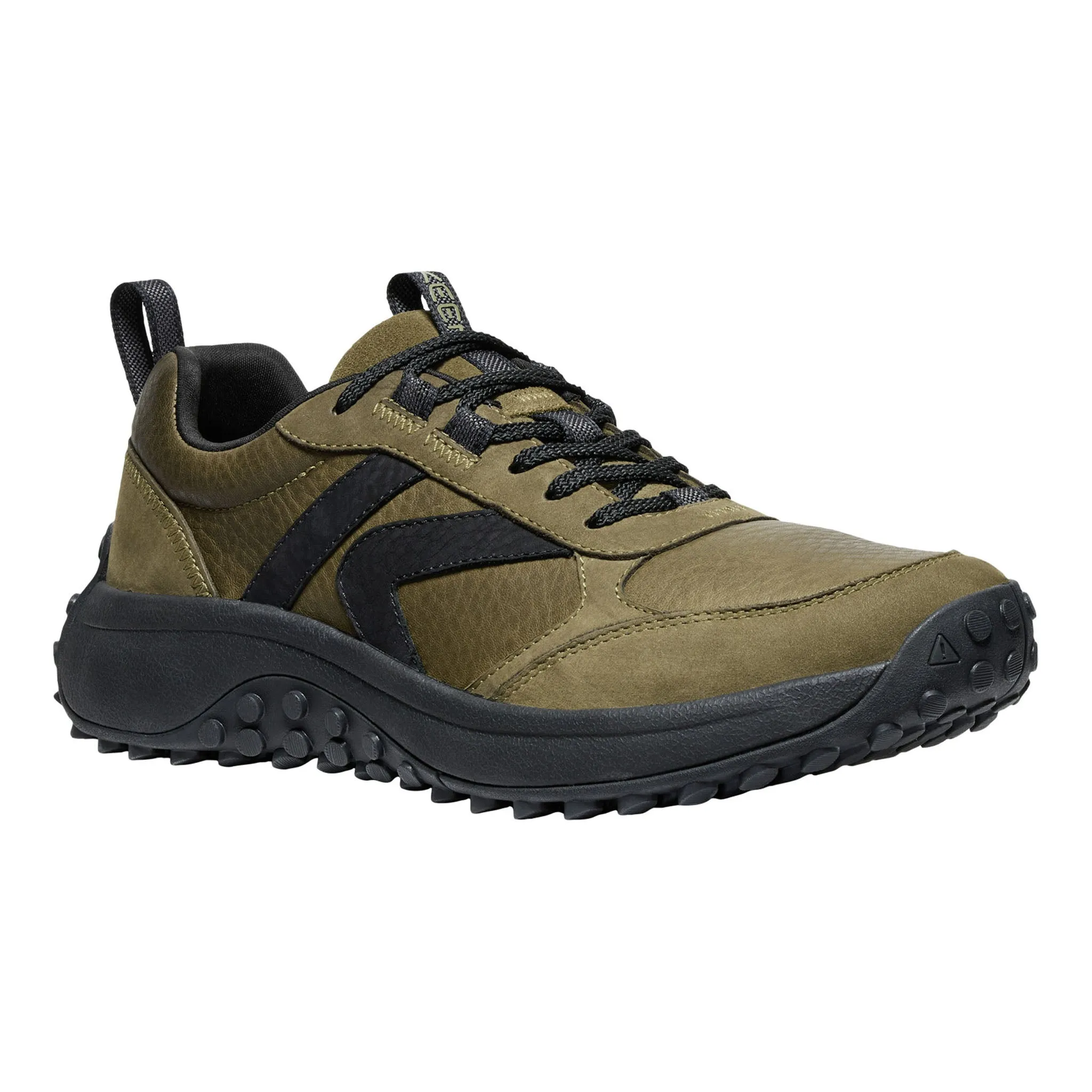 Baskets en cuir KS86 pour homme Vert olive foncé/Noir