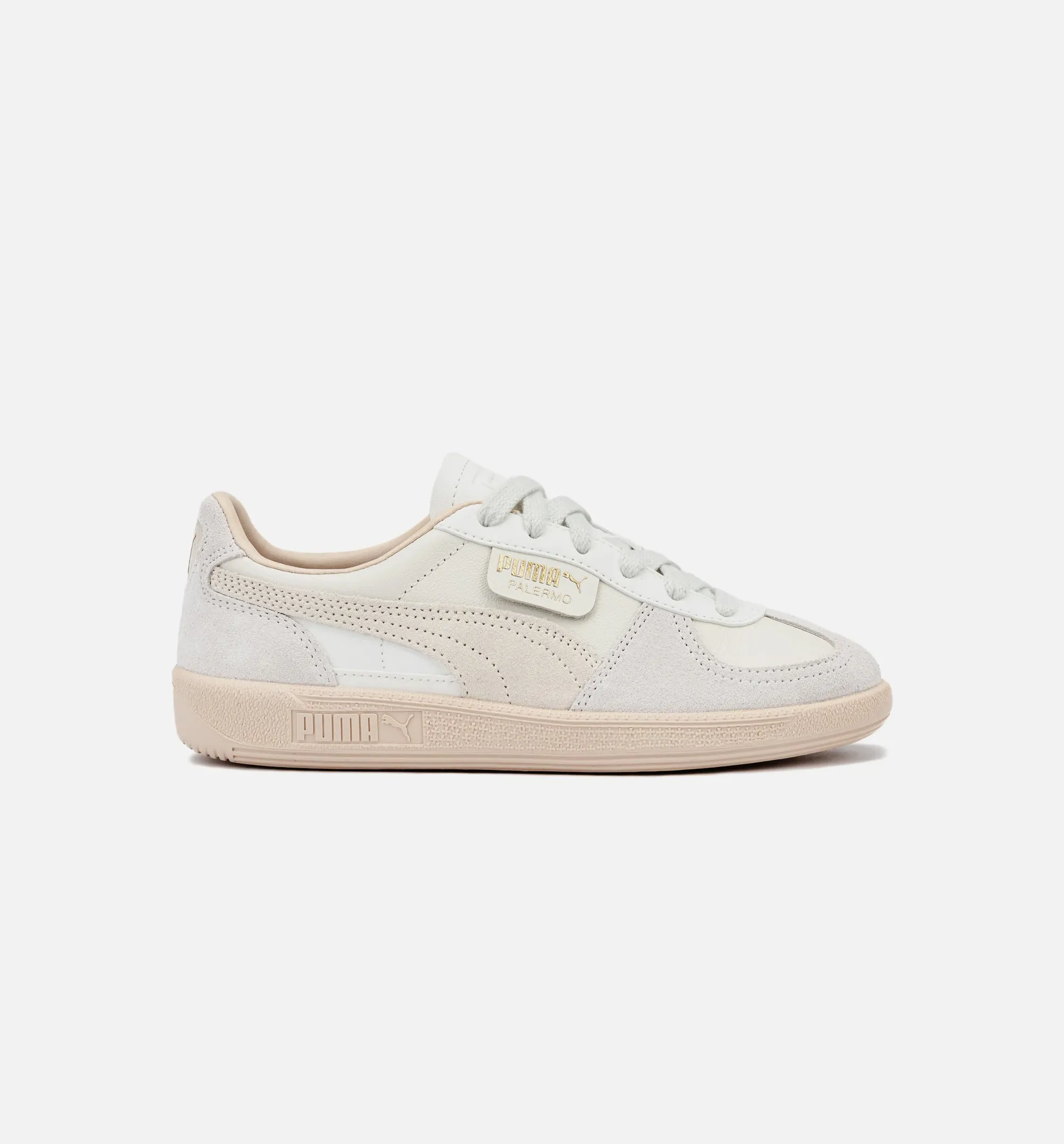 Chaussure de style de vie pour femme en cuir Palermo - Blanc/Gris vapeur/Gomme