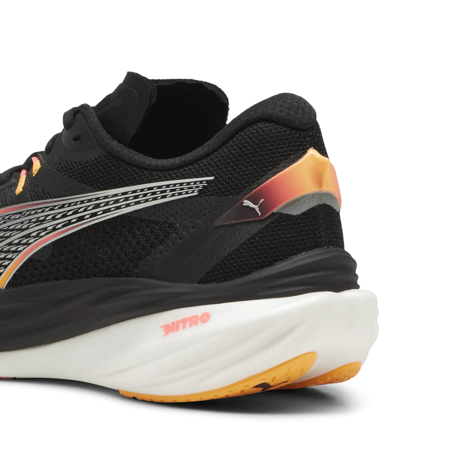 Chaussures de course Puma Deviate Nitro 3 pour Homme en Noir/Sun Stream AW24