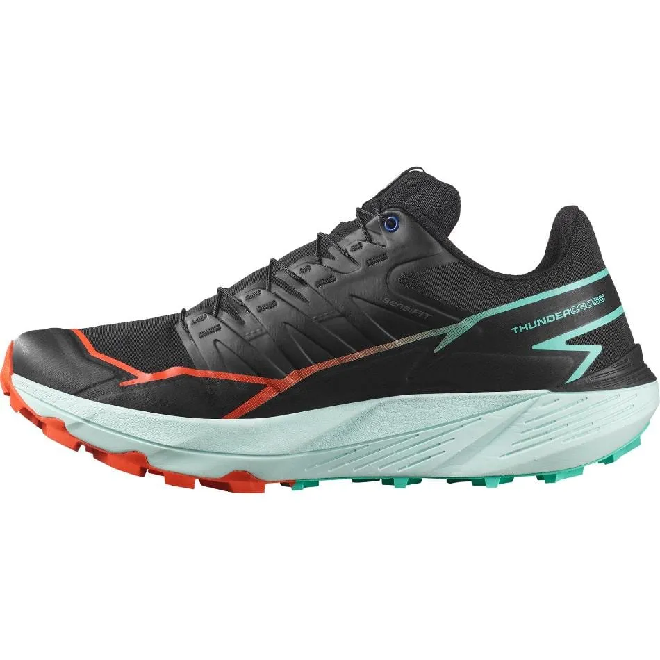 Chaussures de trail Thundercross pour homme Salomon en Noir/Cerise Tomate/Vert Électrique