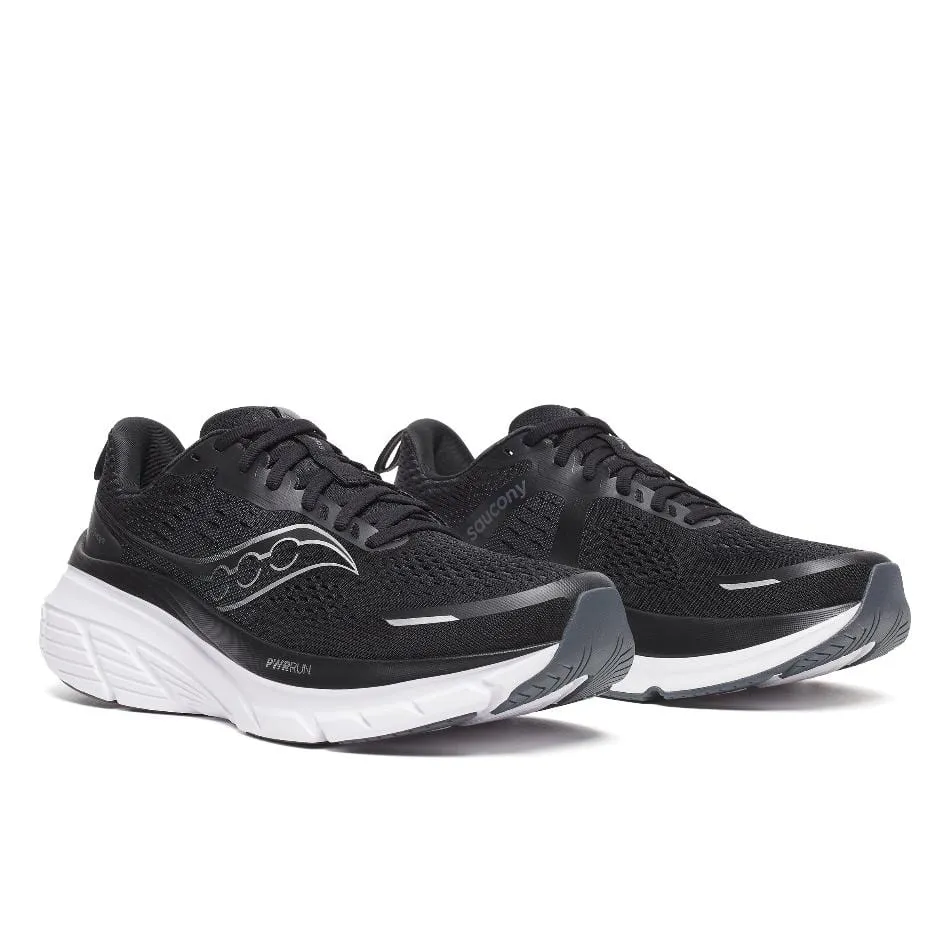 Chaussures de course Saucony Guide 18 pour Homme en Noir/Blanc SS25
