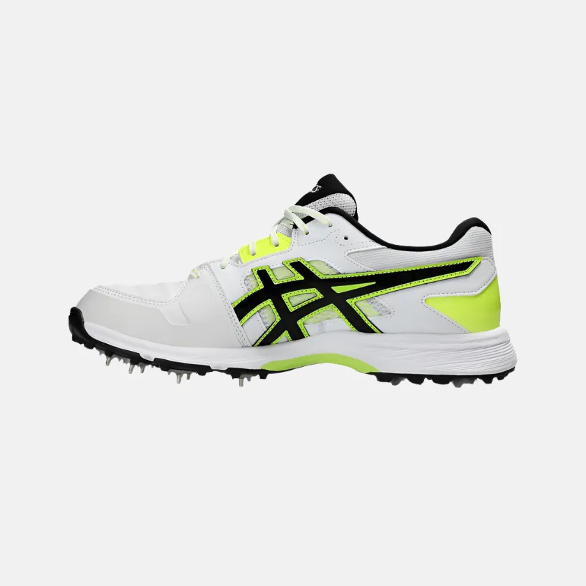 Chaussures de cricket Asics GEL-GULLY 7 pour hommes - Blanc/Jaune sécurité