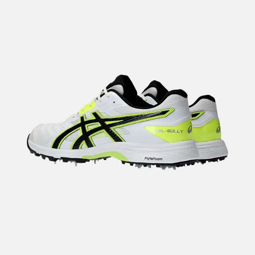 Chaussures de cricket Asics GEL-GULLY 7 pour hommes - Blanc/Jaune sécurité
