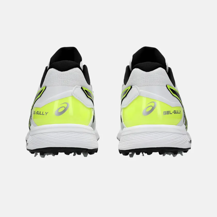 Chaussures de cricket Asics GEL-GULLY 7 pour hommes - Blanc/Jaune sécurité