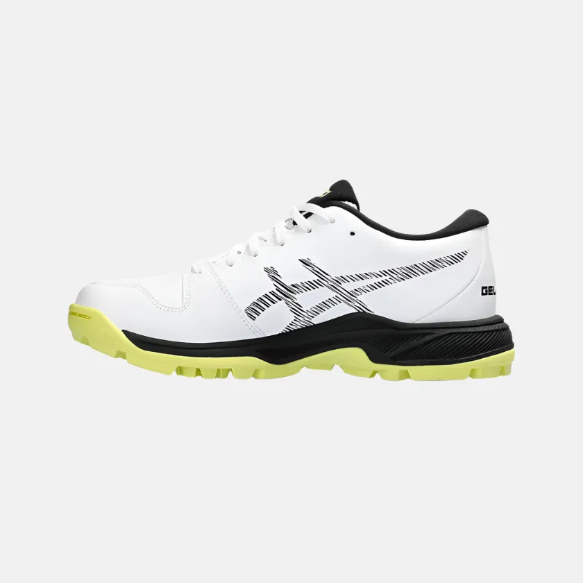 Chaussures de cricket pour enfants Asics GEL-PEAKE 2 GS - Blanc/Jaune fluo